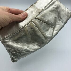 Laura Merkin Silver Clutch Purse Handbag Small